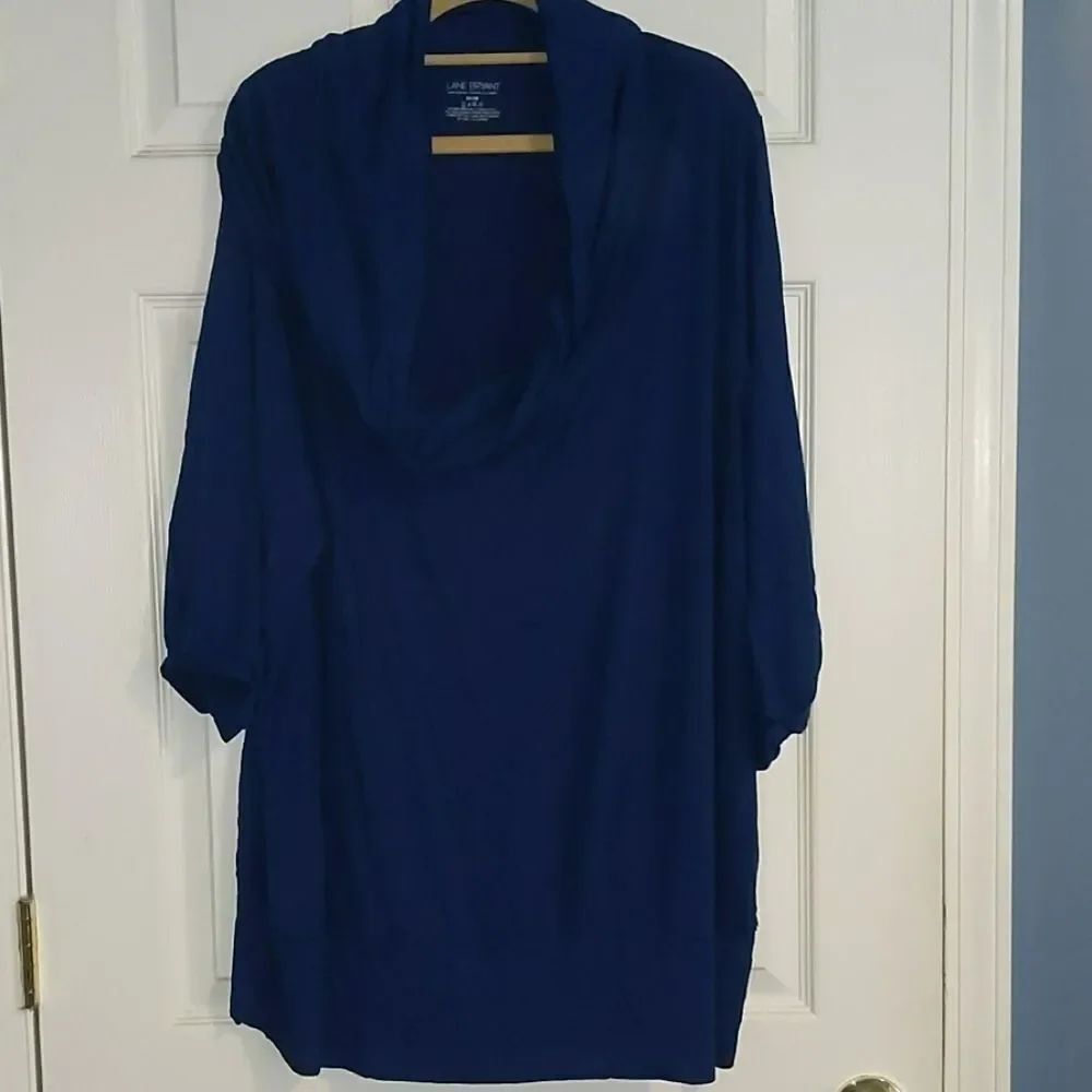 Lane Bryant royal blue cowl neck top Sz 26/28 NWOT